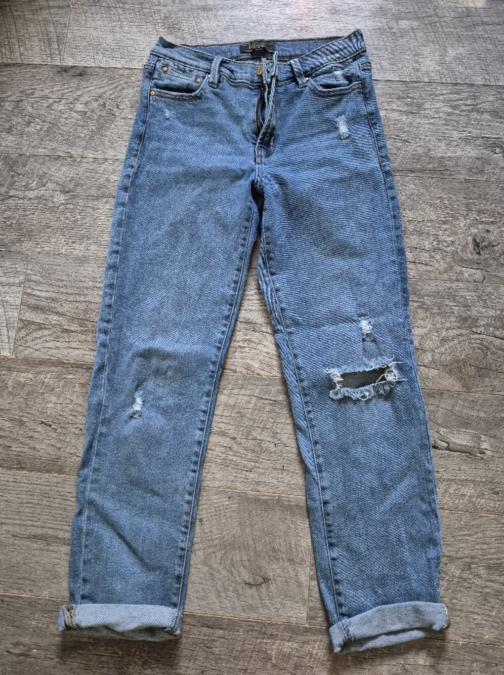 Rachel Roy Classic Distressed Blue Denim Jeans